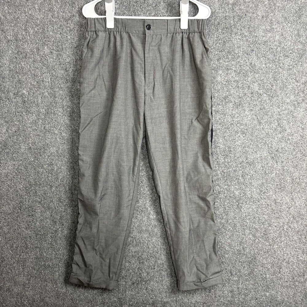 Pull & Bear Pants Womens  size M Gray Side Stripe Capri Drawsting